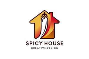 conception de logo d'illustration vectorielle de chili house de style moderne et simple vecteur