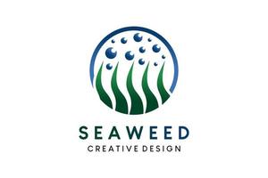 création de logo d'icône d'illustration d'algues plates simples avec concept créatif vecteur