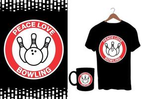 conception de tshirt boule de bowling vecteur