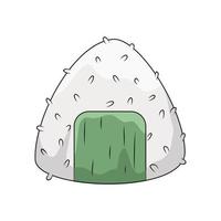 icône de vecteur de dessin animé onigiri. logo de sushi de cuisine japonaise