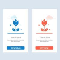 bouquet de fleurs présent bleu et rouge télécharger et acheter maintenant le modèle de carte de widget web vecteur