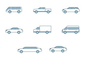 Icônes modernes des voitures vecteur