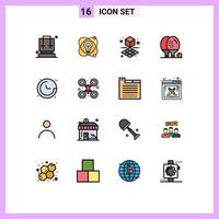 ensemble de 16 symboles d'icônes d'interface utilisateur modernes signes pour la direction ping cube jeu athlétisme éléments de conception vectoriels créatifs modifiables vecteur