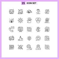 ensemble de 25 symboles d'icônes d'interface utilisateur modernes signes pour cupsakes espace de cuisson cuisson montagne éléments de conception vectoriels modifiables vecteur