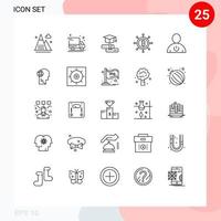 ensemble moderne de 25 lignes et symboles tels que les livres du corps humain avatar bitcoin éléments de conception vectoriels modifiables vecteur