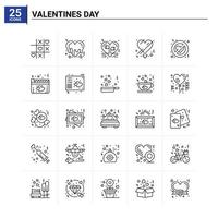 25 saint valentin icon set vector background