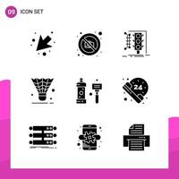 ensemble d'icônes de glyphe pack de 9 icônes solides isolées sur fond blanc pour la conception de sites Web réactifs impression et applications mobiles fond vectoriel d'icône noire créative