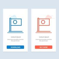 drapeau du pays asiatique bangla bangladesh bleu et rouge téléchargez et achetez maintenant le modèle de carte de widget web vecteur