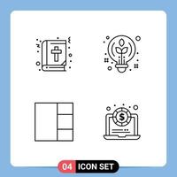 pack de 4 signes et symboles modernes de couleurs plates remplies pour les supports d'impression Web tels que la mise en page de la bible idée d'éducation ordinateur portable éléments de conception vectoriels modifiables vecteur