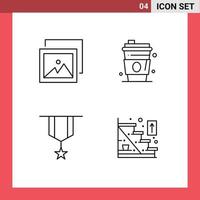 pack de 4 signes et symboles de couleurs plates modernes pour les supports d'impression Web tels que les insignes d'album alcool usa éléments de conception vectoriels modifiables simples vecteur