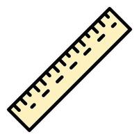 vecteur de contour de couleur de l'icône de la règle de l'école