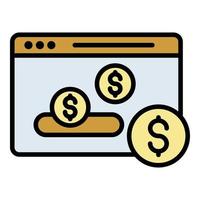 vecteur de contour de couleur d'icône de page d'argent web