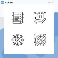 groupe de 4 couleurs plates modernes remplies pour la construction de la chaîne d'audit éléments de conception vectoriels modifiables du jeu utilisateur vecteur