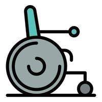 fauteuil roulant pour le vecteur de contour de couleur icône militaire