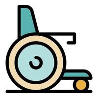 vecteur de contour couleur icône fauteuil roulant compact