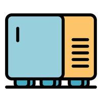 icône de mini-réfrigérateur d'hôtel vecteur de contour de couleur