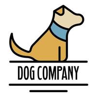 logo de compagnie de chien, style de contour vecteur