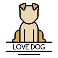 logo de chien d'amour, style de contour vecteur