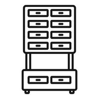 vecteur de contour d'icône de meubles modulaires. salle intérieure
