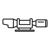 vecteur de contour d'icône de vue de portée. fusil