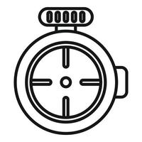 vecteur de contour d'icône de vue de tireur d'élite. lunette de visée