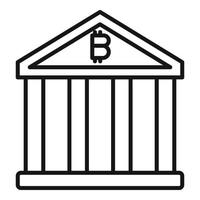 vecteur de contour d'icône de banque de crypto-monnaie. crypto-monnaie