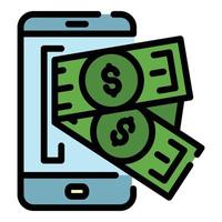 vecteur de contour de couleur d'icône d'argent web smartphone