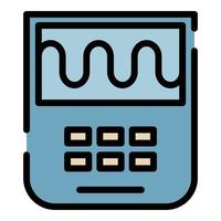 vecteur de contour couleur icône oscilloscope scientifique