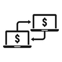 vecteur simple d'icône de transfert d'argent pour ordinateur portable. envoyer de l'argent