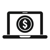 vecteur simple d'icône d'argent en ligne pour ordinateur portable. paiement comptant