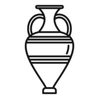 vecteur de contour d'icône de navire d'amphore. vase ancien