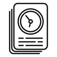 vecteur de contour d'icône de papiers de travail. horaire flexible
