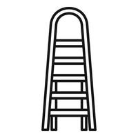 vecteur de contour d'icône d'échelle murale. outil en bois