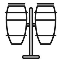 vecteur de contour d'icône de kit de batterie. instrument de musique