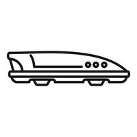 vecteur de contour d'icône de boîte de vacances de voiture. bagages de toit