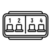 vecteur de contour d'icône de disjoncteur court. panneau de fusibles