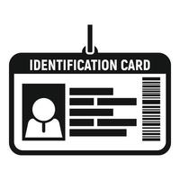 vecteur simple d'icône de nom de carte d'identité. badge d'identification