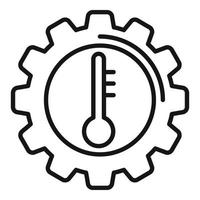 vecteur de contour d'icône de température d'engrenage de voiture. moteur automatique