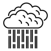 vecteur de contour d'icône de nuage pluvieux. pluie nuageuse