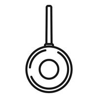 cuisinière wok poêle à frire vecteur de contour d'icône. cuisson des frites