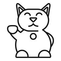 vecteur de contour d'icône de chat chanceux. chat maneki