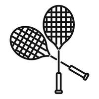 vecteur de contour d'icône de badminton. exercice sportif