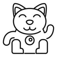 vecteur de contour d'icône de chat porte-bonheur japonais. japon neko