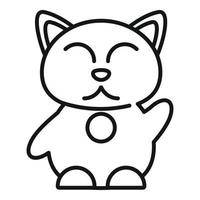 vecteur de contour d'icône de chat de chance. maneki japon