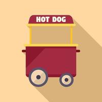 vecteur plat d'icône de chariot de hot-dog de parc. stand de restauration
