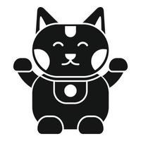 vecteur simple d'icône de chat porte-bonheur drôle. fortune du japon
