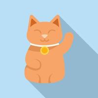 vecteur plat d'icône de chat chanceux du japon. neko maneki