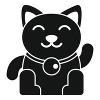 vecteur simple d'icône de chat porte-bonheur kawaii. japon neko
