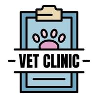 logo de la clinique vétérinaire, style de contour vecteur