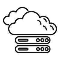 vecteur de contour d'icône de données de nuage. base de données GRC